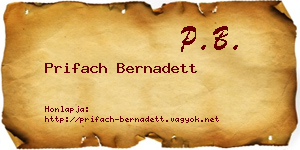 Prifach Bernadett névjegykártya